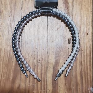 BRAND NEW set of three faux pearl headbands